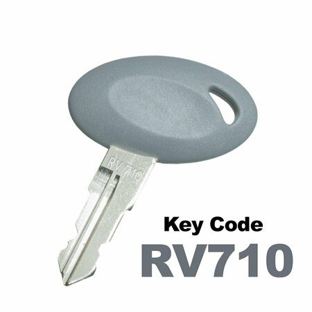 BAUER RV KEY, RV710  , Gray, Egg Shaped, Precut KEY-RV-710